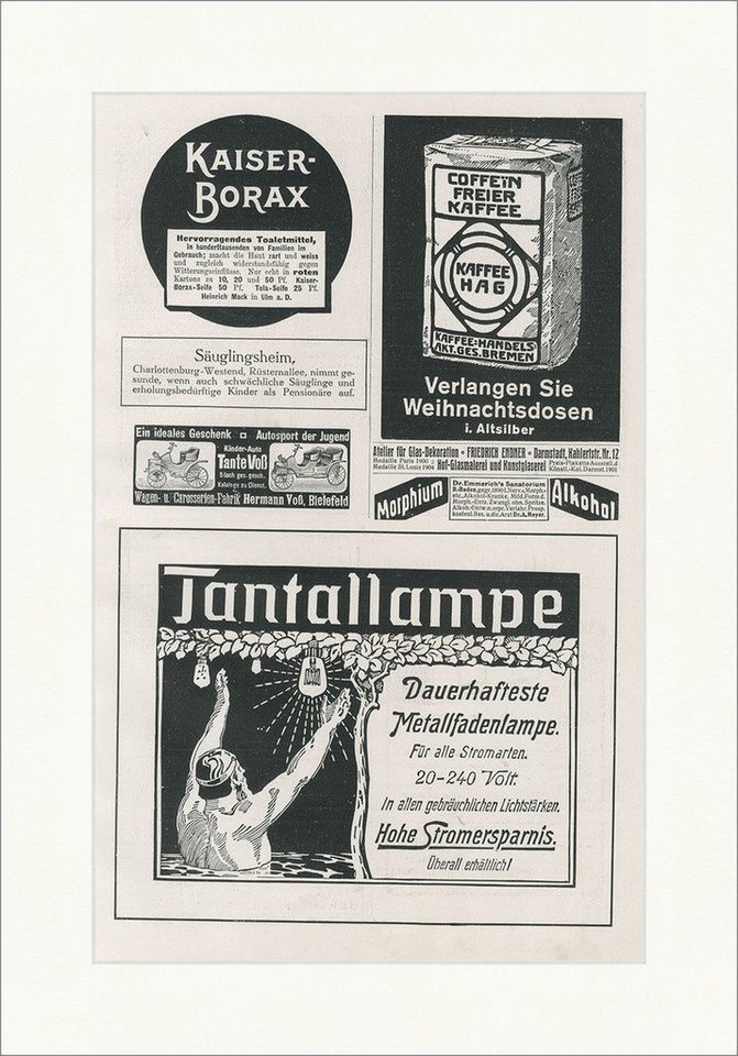 Kunstdruck Werbeseite Kaiser Borax Kaffee Hag Säuglingsheim Tantallampe SP 439, (1 St) von OTTO