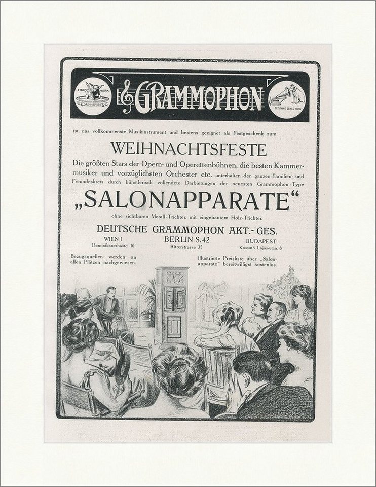 Kunstdruck Werbeseite Salonapparate Grammophon Geschenk Weihnachten Berlin SP 432, (1 St) von OTTO