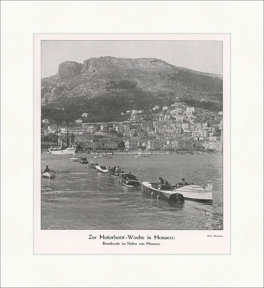 Kunstdruck Zur Motorboot-Woche in Monaco Sport Schiff Hafen Meer Städte F_Vintage, (1 St) von OTTO