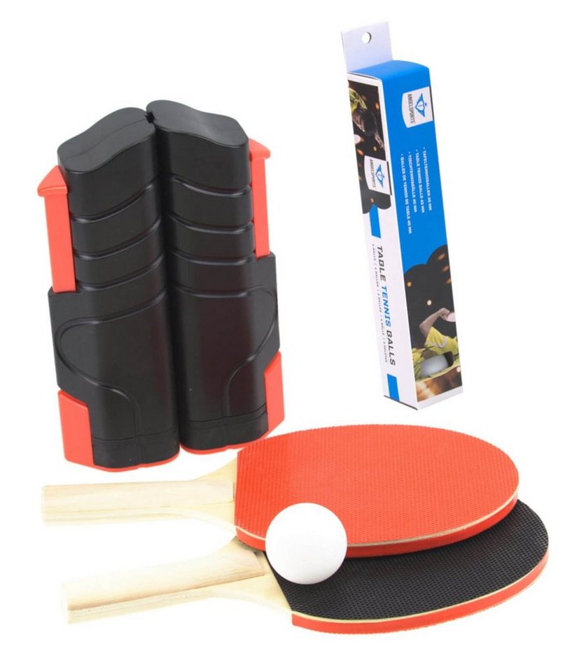 Tischtennisnetz Mobiles Tischtennis Set Netz ausziehbar mit Schläger und Ersatzbälle von OTTO