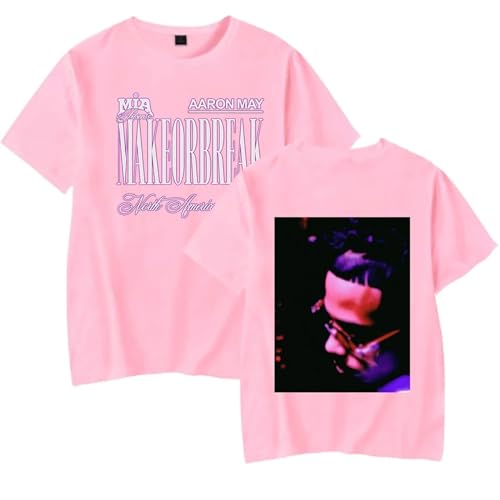 OUHZNUX Aaron May MAKEORBREAK North American Tour T-Shirt 2D Singer Print Kurzarm Unisex Streetwear Lässige Klassische Tops Vintage Trend Tshirt Geeignet Für Männer Und Frauen XXS-4XL-Black||XXS von OUHZNUX