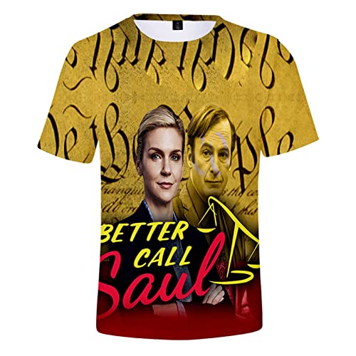 OUHZNUX Better Call Saul 3D-Druck T-Shirt Unisex Breaking Bad Tv-Serie Kurzarm Damen Herren T-Shirt Lässiger Stil Sommer Retro Lustiges T-Shirt Xxs-3Xl von OUHZNUX