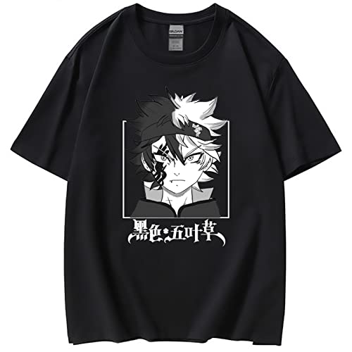 OUHZNUX Black Clover Print Herren Damen Asta T-Shirt Anime Manga Baumwolle T-Shirt Unisex Oversized Streetwear T-Shirt Tops Xxs-3Xl von OUHZNUX