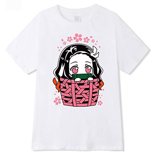 OUHZNUX Demon Slayer Herren T-Shirt Kamado Nezuko Print T-Shirt Lockeres Mädchen-Nettes Sommer-T-Shirt Xxs-3Xl von OUHZNUX