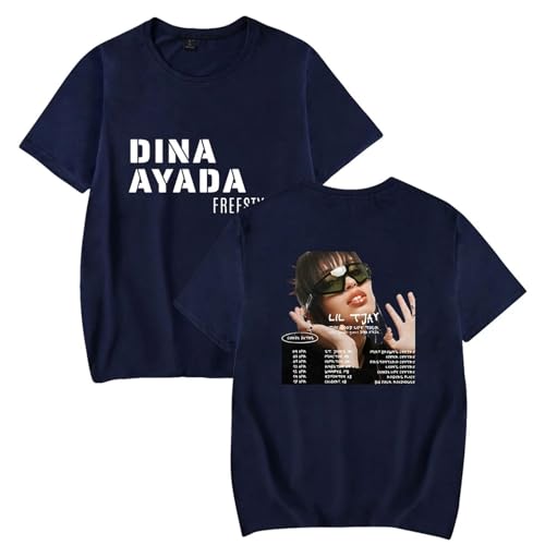 OUHZNUX Dina Ayada Freestyle Merch T-Shirt 2D Singer Druck Kurzarm Neutrale Streetwear Lässige Klassische Tops Vintage Trend Tshirt Geeignet Für Männer Und Frauen XXS-4XL-Black||XXS von OUHZNUX