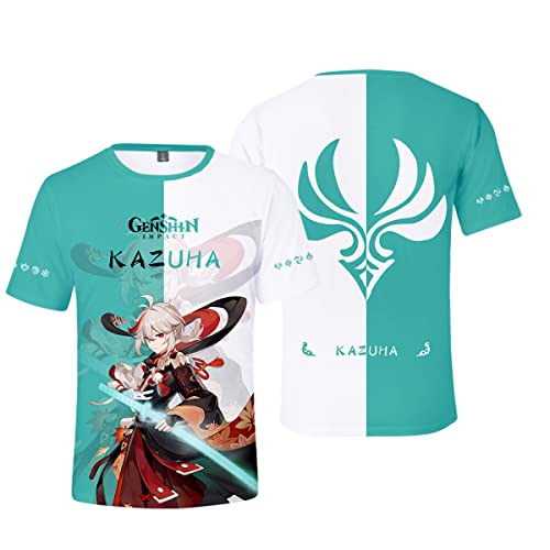 OUHZNUX Genshin Impact T-Shirt, Jean/Sayu/Kazuha/Venti/Saccharose/Xiao Game 3D Print Kurzarm-Sweatshirt, Unisex Casual Fashion Sweatshirt (2XS-4XL) von OUHZNUX
