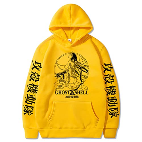 OUHZNUX Ghost In The Shell Hoodie, Hip Hop Lässiges Unisex Japanisches Langarm-Sweatshirt, Mode Loser Lässiger Bequemer Anime Pullover (XS-3XL) von OUHZNUX