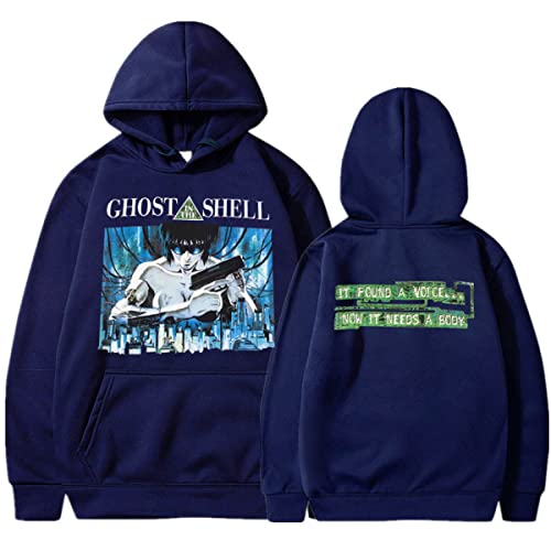 OUHZNUX Ghost In The Shell Kusanagi Motoko Print Hoodie, Fashion Couple Loose Casual Comfort Anime Langarm Pullover, Hip Hop Casual Unisex Sweatshirt (XS-3XL) von OUHZNUX