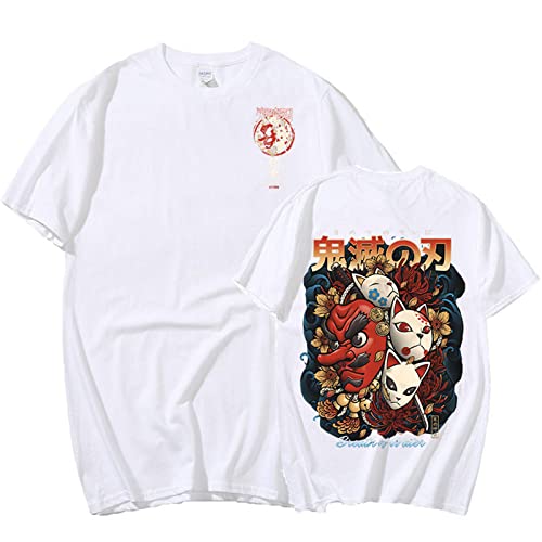 OUHZNUX Herren Demon Slayer T-Shirt Unisex Kimetsu No Yaiba Lustiges Cartoon-T-Shirt Süßes Anime Manga Doppelseitiges Grafik-T-Shirt Hip Hop T-Shirts Xxs-3Xl von OUHZNUX