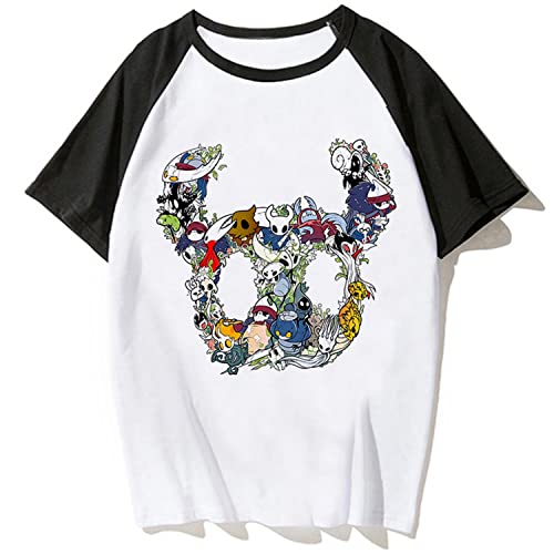 OUHZNUX Hollow Knight Patchwork Color T-Shirt, Fashion Trend Harajuku Print Halbarm-Sweatshirt, Hip Hop Street Casual Sweatshirt für Männer und Frauen (XS-3XL) von OUHZNUX