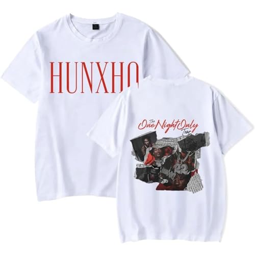 OUHZNUX Hunxho The One Night Only Tour 2024 T-Shirt 2D Rapper Kurzarm Hip Hop Tshirt Sommer Loose Tops Mode Streetwear Geeignet Für Männer Und Frauen XXS-4XL-Black||XXS von OUHZNUX