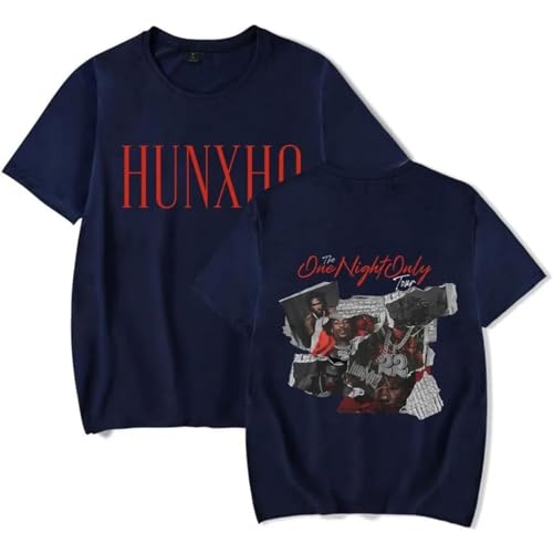 OUHZNUX Hunxho The One Night Only Tour 2024 T-Shirt 2D Rapper Kurzarm Hip Hop Tshirt Sommer Loose Tops Mode Streetwear Geeignet Für Männer Und Frauen XXS-4XL-Black||XXS von OUHZNUX