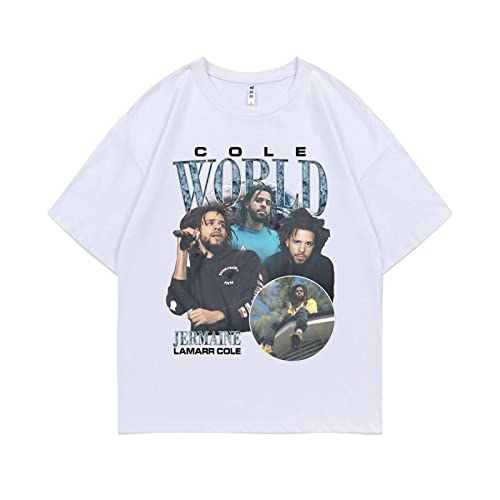 OUHZNUX Rap Tribute T-Shirt J Cole Grafikdruck T-Shirt Männer/Frauen T-Shirt Hip Hop Übergroßes High Street Baumwoll-T-Shirt Xs-4Xl von OUHZNUX