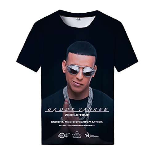 OUHZNUX Rapper Daddy Yankee 3D Bedrucktes T-Shirt Hip Hop Sänger Männer Frauen Punk Hip Hop Kurzarm Sweatshirt Unisex Druck Tops XXS-3XL von OUHZNUX