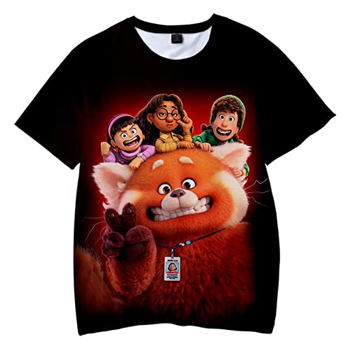 OUHZNUX Red Panda 3D T-Shirt Turning Red Hoodies Jungen Mädchen Kurzarm T-Shirt Frühling/Herbst Männer/Frauen Hip Hop T-Shirt Xxs-3Xl von OUHZNUX