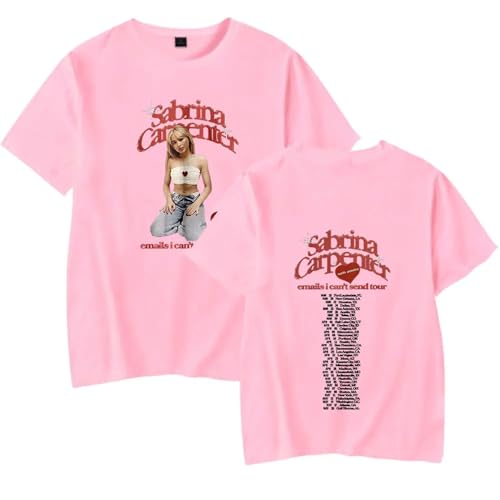 OUHZNUX Sabrina Carpenter Tour Merch T-Shirt 2D Singer Bedrucktes Kurzarm Unisex Straßenkleidung Sommer Loose Tops Vintage Trend Tshirt Geeignet Für Männer Und Frauen XXS-4XL-Black||XXS von OUHZNUX