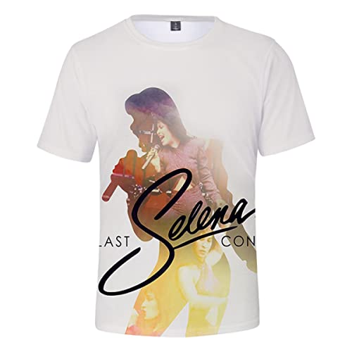 OUHZNUX Selena Quintanilla Singer T-Shirt mit 3D-Druck, Harajuku-Tanzen, Kurzarm-Sweatshirt, Street-Hip-Hop-Bekleidung, Fan-Geschenk, Pullover-Oberteil (2XS-4XL) von OUHZNUX