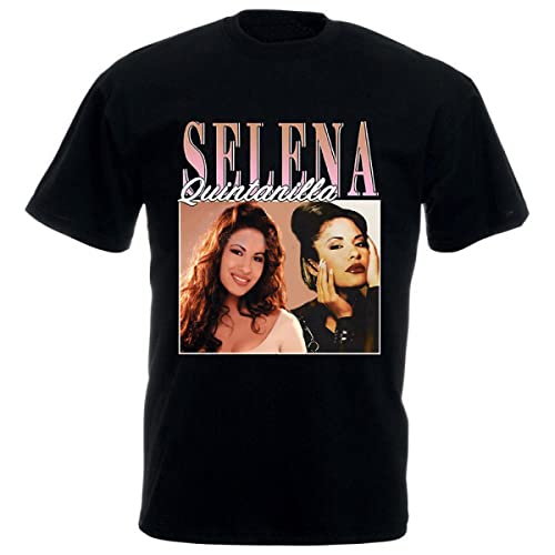 OUHZNUX Selena Quintanilla T-Shirt, Kurzarm-Sweatshirt aus Baumwolle mit Harajuku-Sängerdruck, Street-Hip-Hop-Tanzen, lässiges, bequemes Pullover-Oberteil (XS-3XL) von OUHZNUX