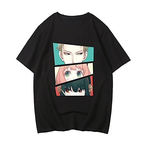 OUHZNUX Spy X Family Forger Fam Anime T-Shirts Anya Loid Yor Grafik T-Shirt Hip Hop Casual Sommer Kurzarm T-Shirts Herren Xxs-3Xl von OUHZNUX