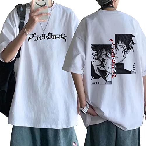 OUHZNUX T-Shirt Black Clover Lustiges Cartoon-T-Shirt Männer Manga Anime T-Shirt Unisex T-Shirt Hip Hop Top T-Shirt Männlich XXS-XXL von OUHZNUX
