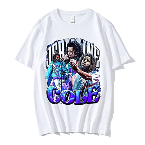 OUHZNUX T-Shirt J Cole Streetwear Rapper Tribute Männer/Frauen Lose Baumwolle Kurzarm Hip Hop High Street T-Shirt Xs-4Xl von OUHZNUX