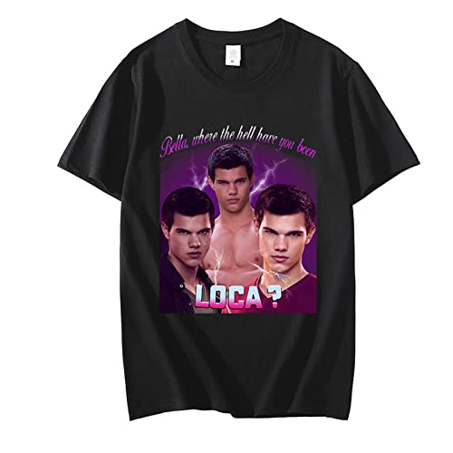 OUHZNUX T-Shirt Taylor Lautner Herren T-Shirt Twilight Jacob Schwarz Fantasy Film T-Shirt Bequeme Kurzarmkleidung Hip Hop Kinderoberteile Xxs-3Xl von OUHZNUX