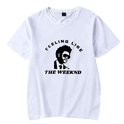 OUHZNUX T-Shirt The Weeknd Baumwoll-T-Shirt Rapper Hip-Hop-Trend Schwarz-Weiß-Druck Damen-Pullover Shirt Kurzarm Kinder-T-Shirt Xs-4Xl von OUHZNUX