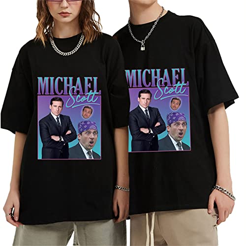 OUHZNUX T-Shirts Michael Scott Hommage The Office Herren T-Shirts Tv-Serie Dwight Schrute Jim Halpert 00Er-Jahre-Outfits T-Shirts Kurzarm-T-Shirts Tops XXS-XXL von OUHZNUX