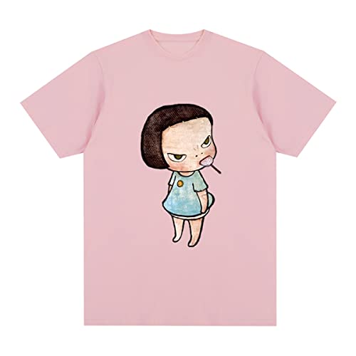 OUHZNUX Yoshitomo Nara Lollipop Mädchen T-Shirt mit Aufdruck, Baumwolle, Mode, Cartoon, locker, lässig, bequem, kurzärmlig, Pullover, Street Hip Hop, Unisex, Sporttop (XS-3XL) von OUHZNUX