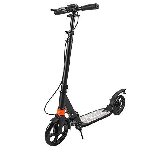 Scooter Klappbar und Höhenverstellbar Roller Faltbarer Für Erwachsene Scooter Alulegierung Mit Scheibenbremse (Schwarz) von OUKANING
