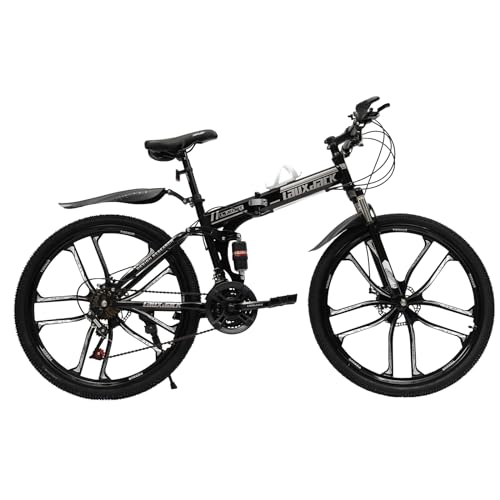 OUKANING Faltbar Mountainbike 26 Zoll MTB 21 Gang Scheibenbremse Fahrrad bis Belastung 130kg für Erwachsene von OUKANING