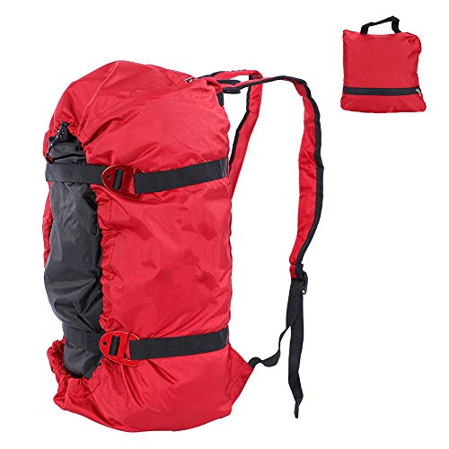 OUKENS Klettertasche, Kletterseil Kit Tasche Faltbarer Schultergurt für Outdoor Camping Wandern(rot) von OUKENS