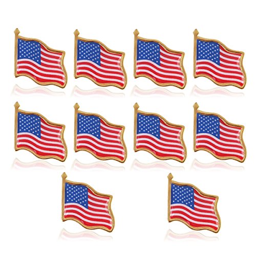 OULII Amerikanische Flagge Pin amerikanische Flagge am Revers Pin USA USA Hut Tie Tack Abzeichen Pin 10PCS von OULII