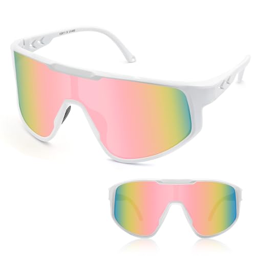 OULIQI TR90 Fahrradbrille Polarisierte Sonnenbrille,Sportbrillen Herren Damen UV400 Sportbrille Schnelle Brille mit Wechselgläser für OutdoorSportarten Fischen Radfahren Laufen von OULIQI
