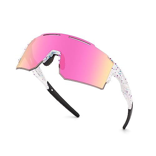 OULIQI Fahrradbrille Polarisierte Sonnenbrille,Sportbrillen Herren Damen UV400 Sportbrille Schnelle Brille für OutdoorSportarten Fischen Radfahren Laufen 1 Linse von OULIQI