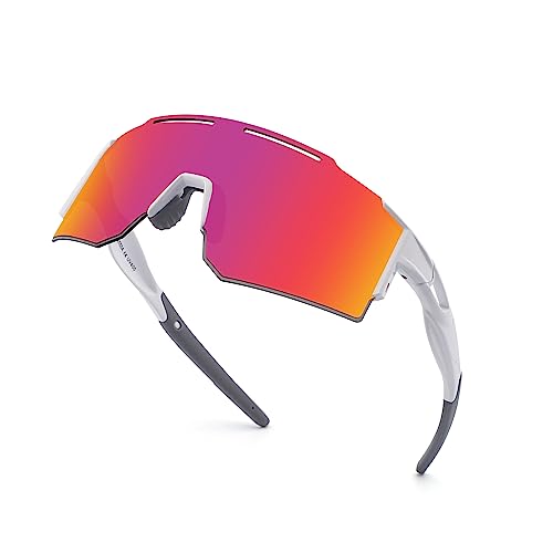 OULIQI Fahrradbrille Polarisierte Sonnenbrille,Sportbrillen Herren Damen UV400 Sportbrille Schnelle Brille OutdoorSportarten Fischen Radfahren Laufen （1 Linse） von OULIQI