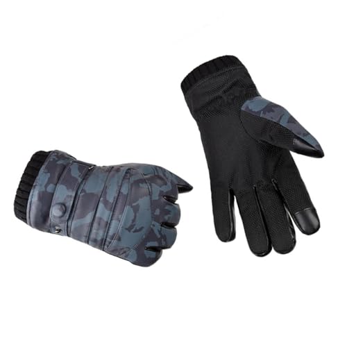 OUNONA Winter Outdoor Handschuhe Herren Damen Verdickte Plüsch Thermohandschuhe Winddicht mit Touchscreen Funktion Camouflage Sporthandschuhe für Radfahren Wandern Camping Dunkelblau OUNONA Winter Outdoor Handschuhe Herren Damen Verdickte Plüsch Thermohandschuhe Winddicht mit Touchscreen Funktion Camouflage Sporthandschuhe für Radfahren Wandern Camping Dunkelblau von OUNONA