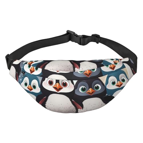 Five Cute Penguins Bauchtasche, verstellbare Umhängetasche, große Hüfttasche, Reisegürteltasche, Unisex, Bauchtasche, Schwarz , Einheitsgröße, Lässiger Tagesrucksack von OUSIKA