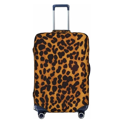 OUSIKA Gepäckabdeckung, waschbar, dehnbar, Koffer-Schutz, cooler Geparden-Leoparden-Kofferbezug, kratzfest, passend für 45,7 - 81,3 cm Gepäckschutz, Schwarz , L von OUSIKA