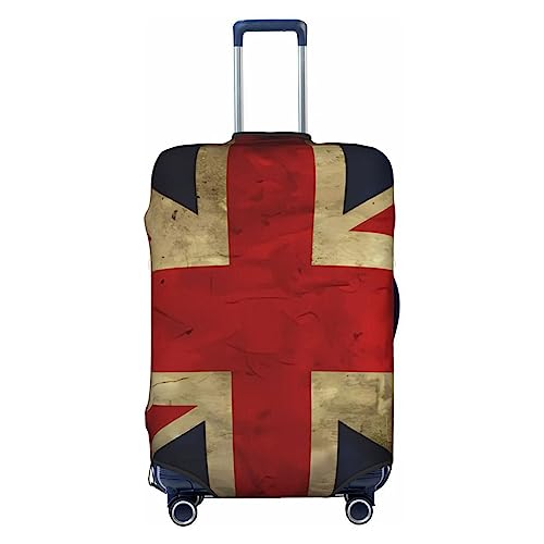OUSIKA Gepäckabdeckung, waschbar, dehnbar, britische Flagge, Kofferabdeckung, kratzfest, passend für 45,7 - 81,3 cm Gepäckschutz, Schwarz , S von OUSIKA