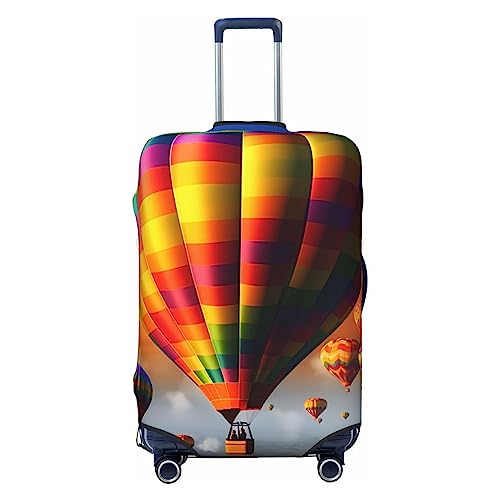OUSIKA Gepäckabdeckung, waschbar, dehnbar, für Heißluftballons, Kofferabdeckung, kratzfest, passend für 45,7 - 81,3 cm Gepäckschutz, Schwarz , L von OUSIKA
