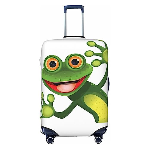 OUSIKA Green Frog Gepäckabdeckung, staubdicht, Reisekoffer-Schutz, Koffer-Abdeckung für Reisegepäck (45,7-81,3 cm), Schwarz , L von OUSIKA