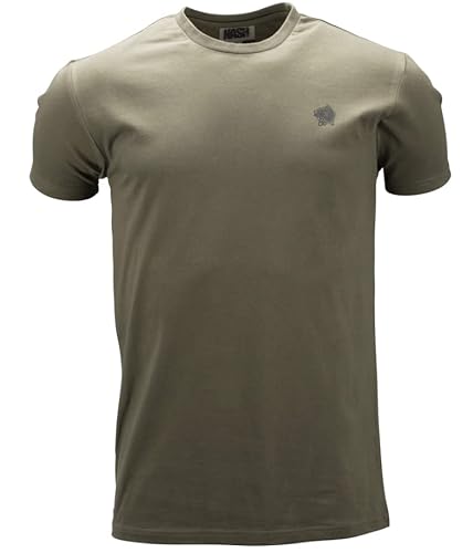 OUTDOORDINO Nash Tackle T-Shirt Grün - Anglershirt aus 100% Baumwolle mit Karpfen Logo auf dem Rücken - Angel T-Shirt Herren kurzärmlig (M) von OUTDOORDINO