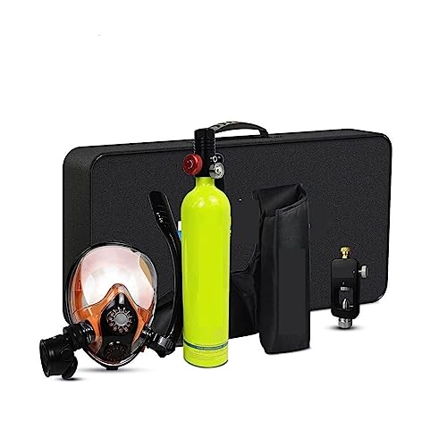 1L Tragbarer Tauch-Rebreather, Tauch-Sauerstoffflaschen-Atemschutzgerät Mit Großer Kapazität Unterstützt 5-10 Minuten Unterwasseratmung, Tauchausrüstung Tauchausrüstung für Tauchflaschen(Color:Green) von OUTFYT