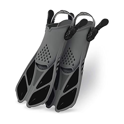 Einstellbare Kurze Erwachsene Schnorchel Fuß Schwimmen Flossen Flossen Anfänger Wasser Sport Ausrüstung Tragbare Tauchen Flossen Männer Tauchausrüstung für Tauchflaschen(Color:Noir,Size:L/XL) von OUTFYT