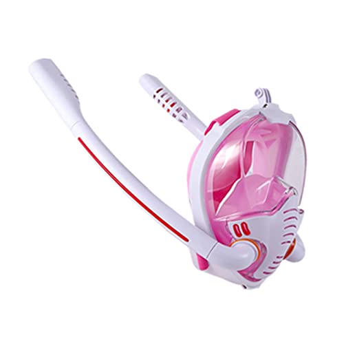 Erwachsene Tauchmaske Vollgesichts-Antibeschlag-Schnorchelmaske Kinderschwimmen Unterwasser-Atemschutzmaske Tauchausrüstung Tauchausrüstung für Tauchflaschen(Color:Pink,Size:S/M) von OUTFYT