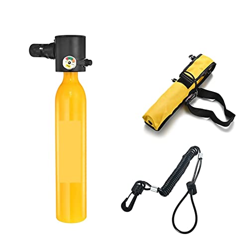 OUTFYT 0,5 L Mini-Sauerstoffflasche, Tauchunterricht, Unterwasser-Atmung, Tauchausrüstung, Atmung, Sauerstofftank Tauchausrüstung für Tauchflaschen(Color:Yellow) von OUTFYT