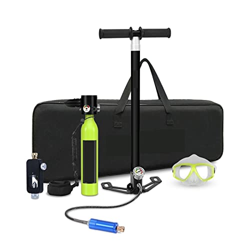 OUTFYT 0,5 L Schnorchelausrüstung, Tauch-Atemschutzgerät, Mini-Sauerstoffflasche, Schwimmbrille Tauchausrüstung für Tauchflaschen(Color:Green) von OUTFYT