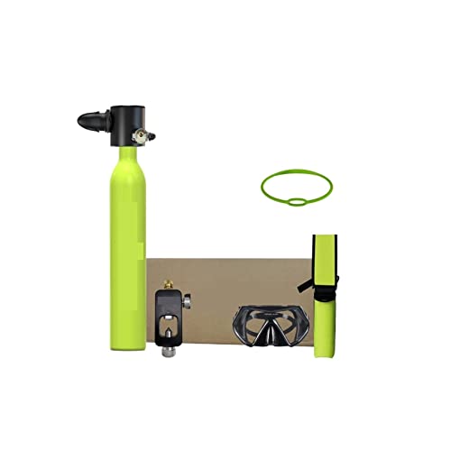OUTFYT Atemschutzgerät for Brandungstauchen, Schwimmausrüstung, Schnorchel, Kleine Tragbare Sauerstoffflasche, Miniatur Tauchausrüstung für Tauchflaschen(Color:Diving Suit-Green) von OUTFYT