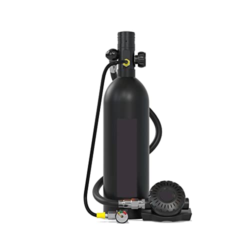 OUTFYT Das Kleine Tauchatemschutzgerät Mit Einem Fassungsvermögen Von 1 L Kann Als Unterwasseratemgerät for Erwachsene Verwendet Werden Tauchausrüstung für Tauchflaschen(Color:Noir) von OUTFYT